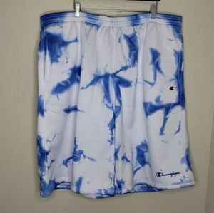 Champion Men's Tie-Dye Shorts Blue White size 3XL
